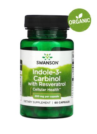 Swanson, Індол-3-карбінол з ресвератролом, 200 мг, 60 капсул