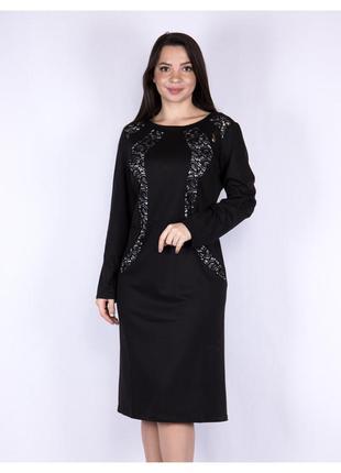 Платье женское с кружевом, черная, одежда 265p083
