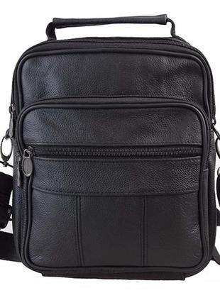 Кожаная мужская сумка - барсетка vintage 20466 черный