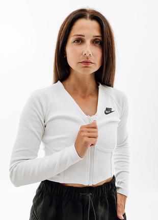 Женская Кофта Nike W NSW LS TOP RIB SW Белый S (7dFJ5220-121 S)