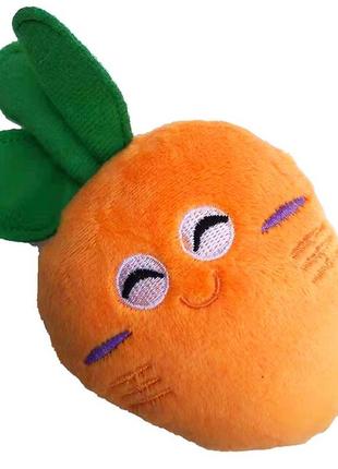 Игрушка для собак с пищалкой морковка оранжевая
