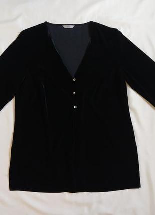 Блуза чорна велюрова оксамитова