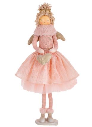 Декоративна лялька Янгол із серцем, 50см, колір - рожевий персик