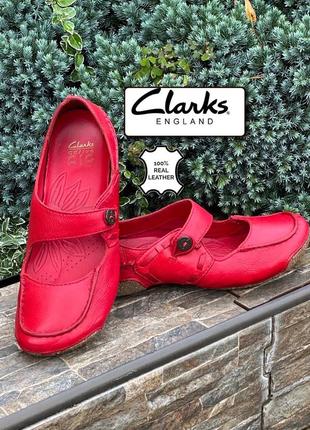 Clarks англія зручні шкіряні жіночі мокасини сліпони туфлі 38р...