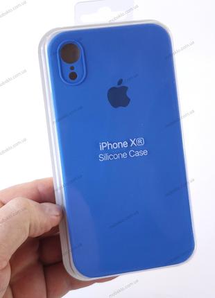 Чехол для Iphone XR (Дизайн 12/13) (Silicone Case) небесный