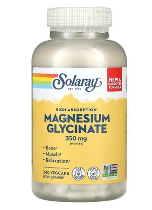 Solaray, гліцинат магнію з підвищеною засвоюваністю, 350 мг, 2...