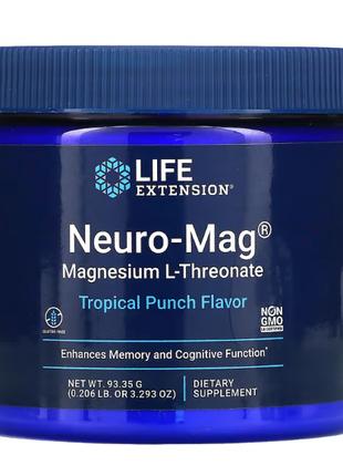 Life Extension, Neuro-Mag, магній L-треонат, зі смаком тропічн...