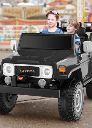 Детский двухместный джип Toyota Land Cruiser (черный цвет) с п...