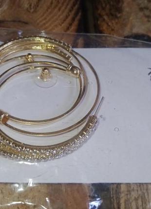 Серьги сваровски swarovski  katin jewelry, "золото", 40мм, корея