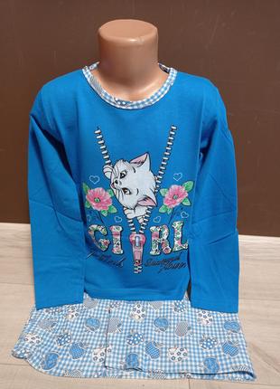Детская пижама для девочки Турция ASMA утепленная с микроначес...