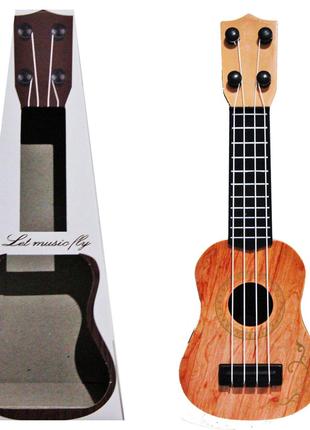 Игрушечная пластиковая гитара светло-коричневая