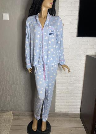 Трикотажная пижама на пуговицах большого размера george, l-xl