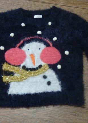 Красивый свитер травка со снеговиком next 4 года