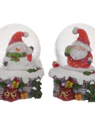Декоративный водяной шар 5.5см, 2 дизайна - Санта и Снеговик