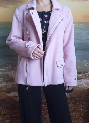 Куртка пальто косуха тёплое осень осеннее розовое брендовое re...