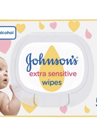 Влажные салфетки для детей johnson's baby экстра нежные 0+ 56 ...