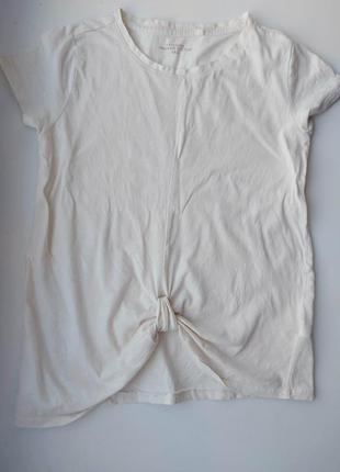 Молочная футболка reserved с узелком, р. 140