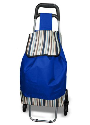Хозяйственная сумка на колесиках Синяя, кравчучка, хоз сумка н...