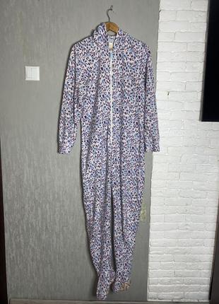 Флисовое кигуруми с капюшоном цельная теплая пижама new look, m-l