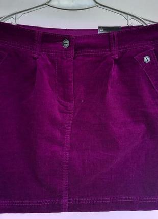 Очень красивая фиолетовая мини юбка велюровая юбка нова
