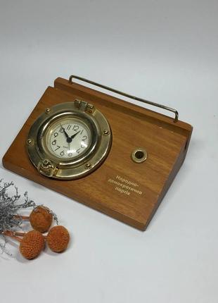 Настільний капітанський морський годинник wellgain на дерев'ян...