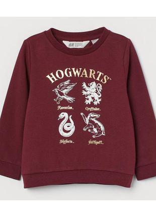 Детский джемпер свитшот на флисе hogwarts h&m на девочку 59607