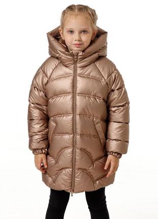 Пуховик зимний на экопухе для маленьких девочек детский куртка...