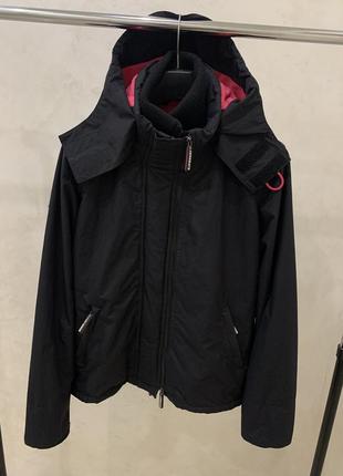 Куртка superdry чорна жіноча чорна водонепроникна