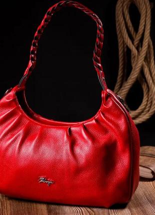 Женская сумка красная кожаная