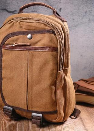 Рюкзак удобен из текстиля коричневый