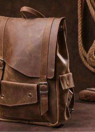 Рюкзак винтажный кожаный коричневый
