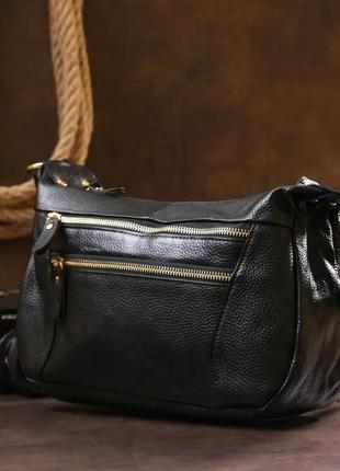 Кожаная женская сумка черная