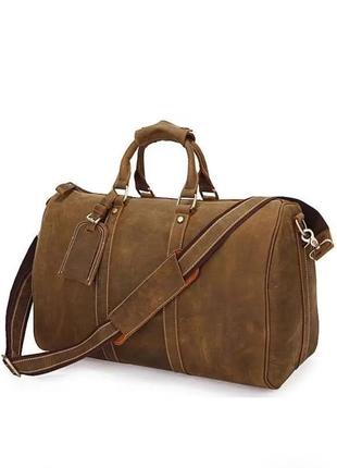Дорожная сумка из винтажной кожи коричневая