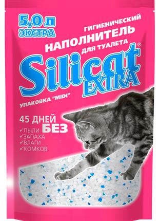 Силікагелевий наповнювач для котячого туалету Silicat 5.0 л
