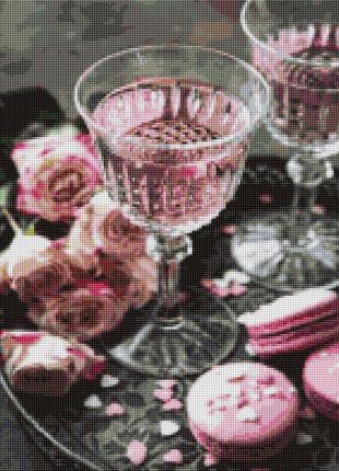 Алмазная мозаика вышивка 40х50 см Brushme Бокал розового вина