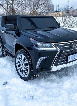 Детский двухместный джип LEXUS LX 570 4WD (краска, черный цвет...