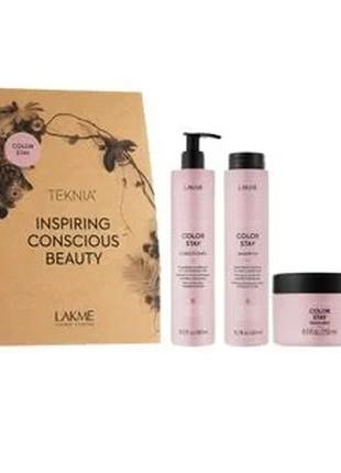 Набір для волосся Lakme Teknia Color Stay Set De 3 (шампунь, 3...