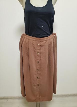 Шикарная брендовая юбка батал с вискозой цвет молочного шоколада