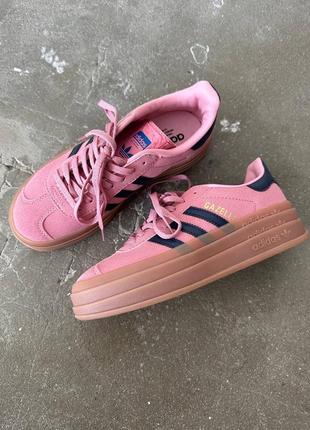 Кроссовки adidas gazelle bold «&nbsp;pink / navy&nbsp;» premium