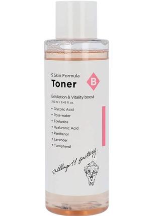 Тонер-эксфолиант увлажняющий village 11 factory b skin formula...