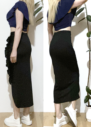 Eur 40-42 новая юбка длинная облегающая эластичная резинка рюши