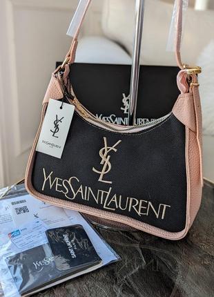 Жіноча сумка Yves Saint Laurent YSL Ів Сен Лоран багет темно-п...