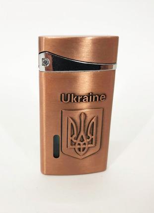 Турбо зажигалка, карманная зажигалка "Ukraine" 325. Цвет: брон...