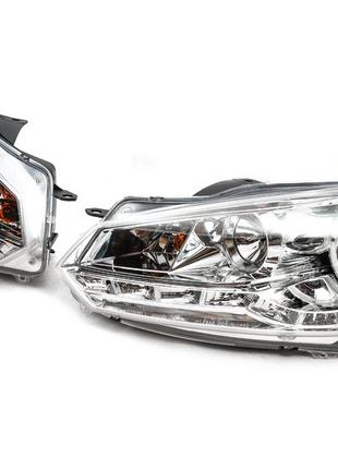 Передние фары Silver (2 шт, LED) для Volkswagen Golf 6