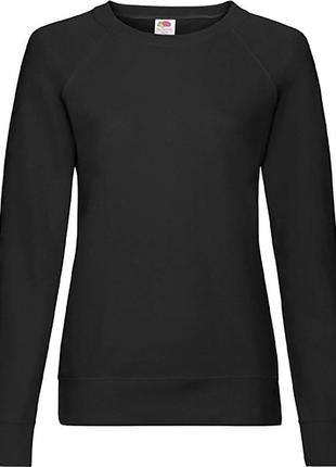 Світшот fruit of the loom lightweight raglan sweat ladies черн...