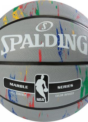 М'яч баскетбольний Spalding NBA Marble Outdoor Grey/Multi-Colo...