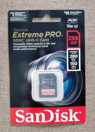 Карта пам'яті SanDisk 256GB Extreme PRO UHS-II SDXC V60 250MB/s
