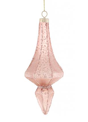 Набор (6шт.) елочных украшений из стекла 6.5*15см, цвет - розовый