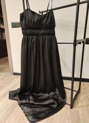 Вечернее черное длинное платье, новое, с биркой, л-хл
