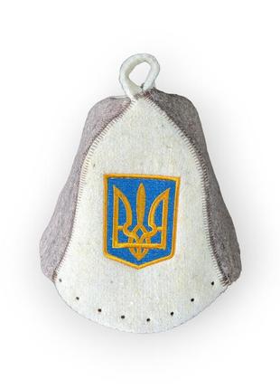 Шапка для бани и сауны "герб украины". натуральный войлок. опт...